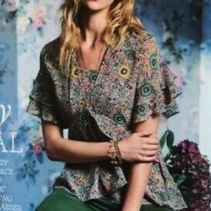 Cabi 5344 poet blouse boho floral print blouse top size medium